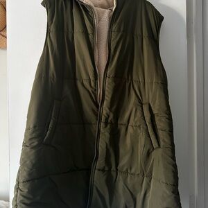 Olive Green Puffer Vest